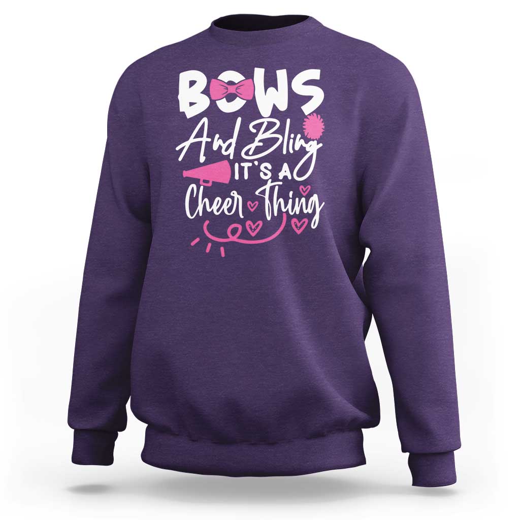 Bows And Bling Its A Cheer Thing Sweatshirt Cheerleading Gift - Wonder Print Shop