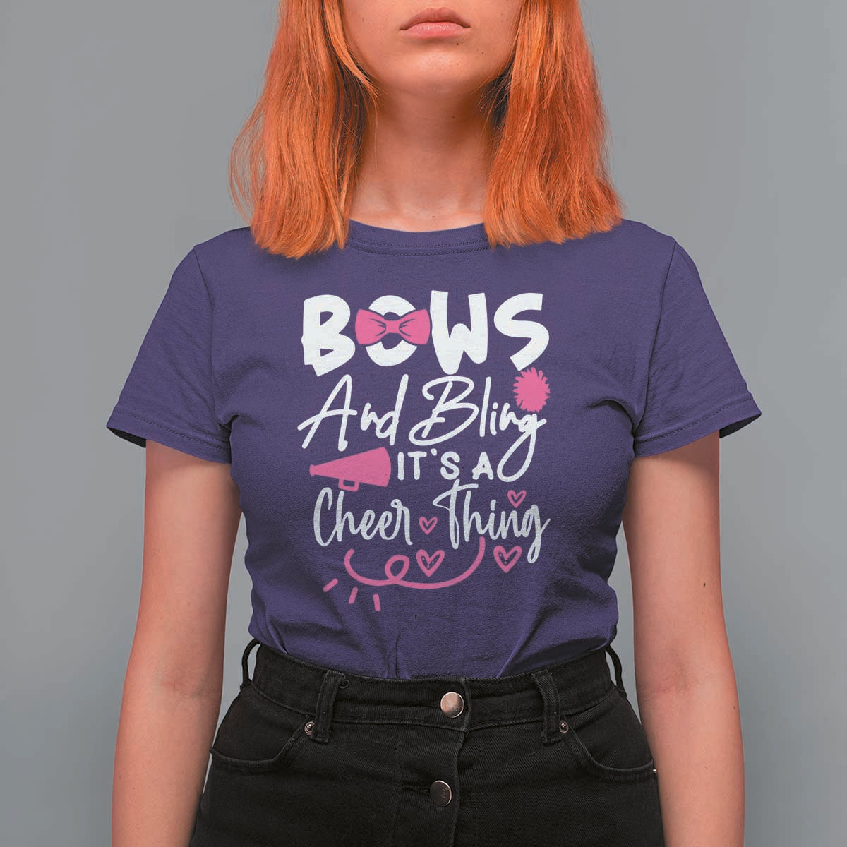 Bows And Bling Its A Cheer Thing T Shirt For Women Cheerleading Gift - Wonder Print Shop
