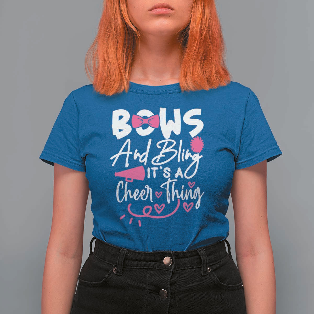 Bows And Bling Its A Cheer Thing T Shirt For Women Cheerleading Gift - Wonder Print Shop