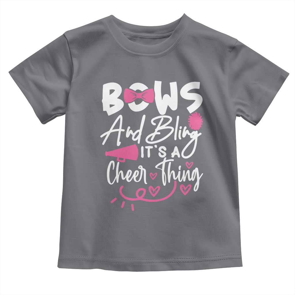 Bows And Bling Its A Cheer Thing Toddler T Shirt Cheerleading Gift - Wonder Print Shop