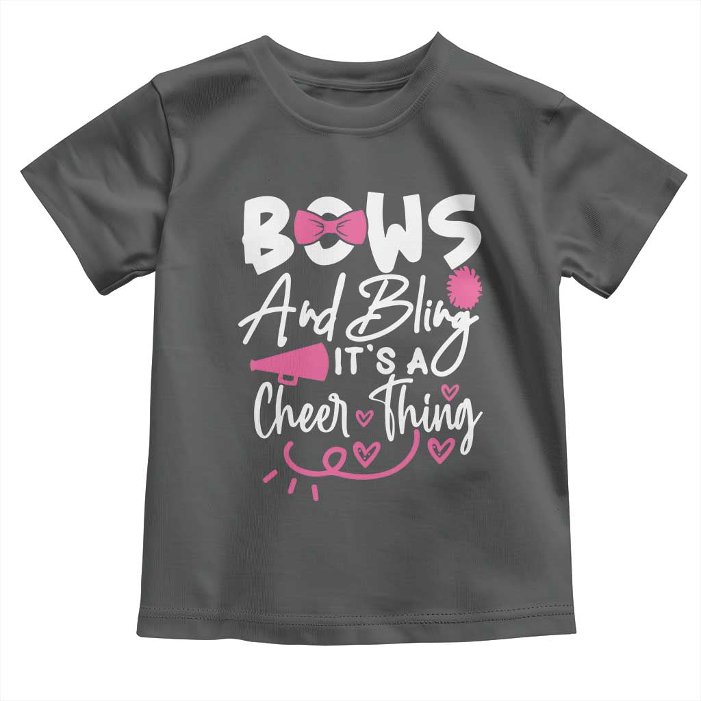 Bows And Bling Its A Cheer Thing Toddler T Shirt Cheerleading Gift - Wonder Print Shop