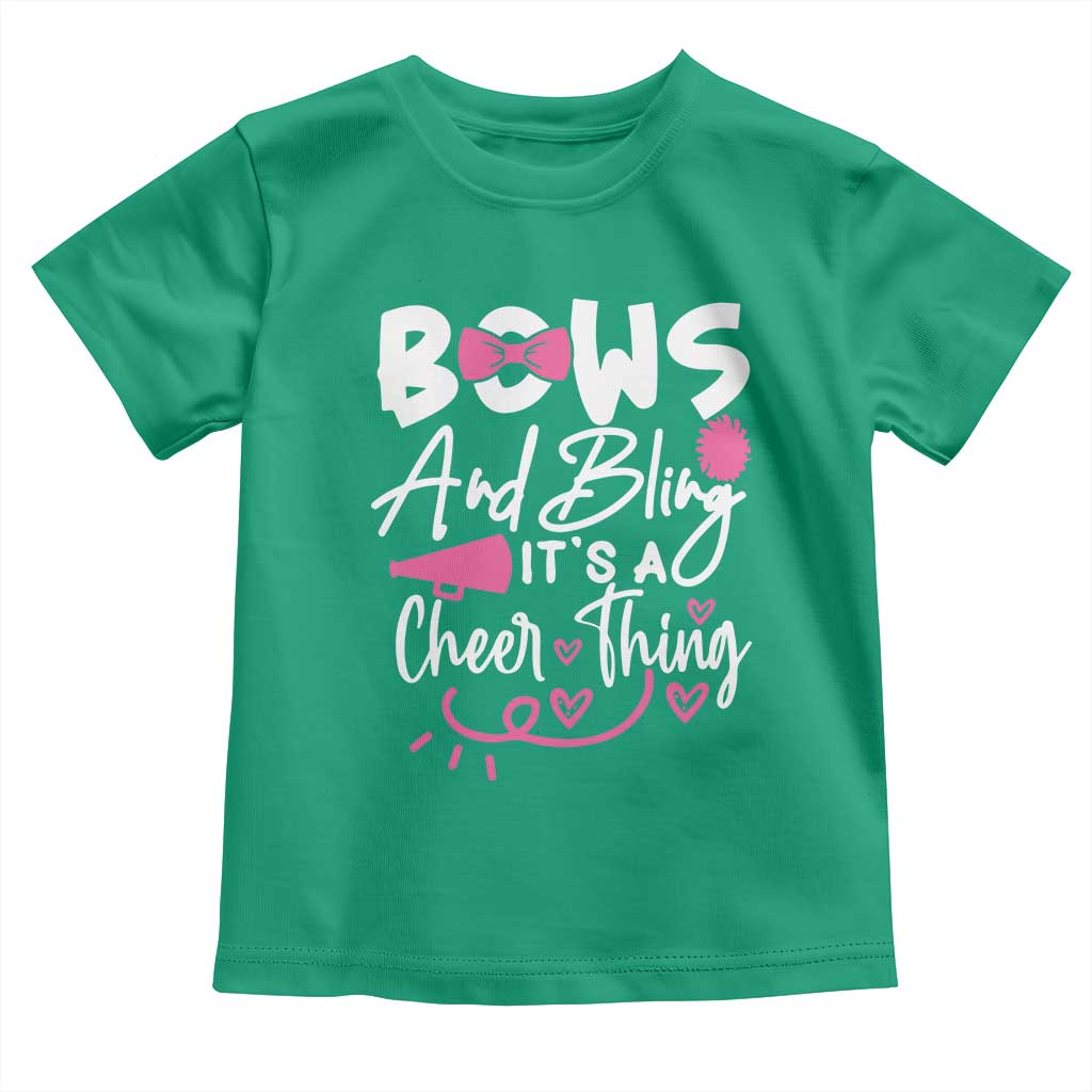 Bows And Bling Its A Cheer Thing Toddler T Shirt Cheerleading Gift - Wonder Print Shop