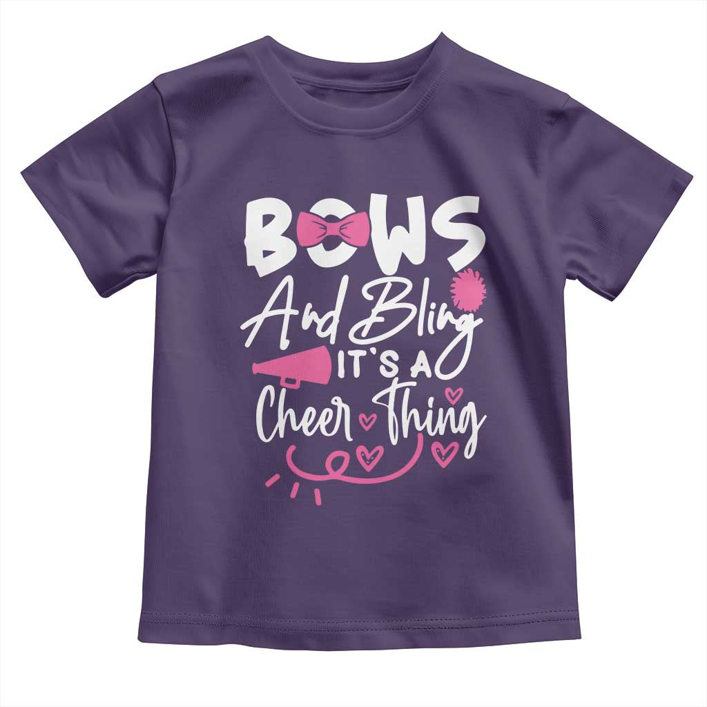 Bows And Bling Its A Cheer Thing Toddler T Shirt Cheerleading Gift - Wonder Print Shop