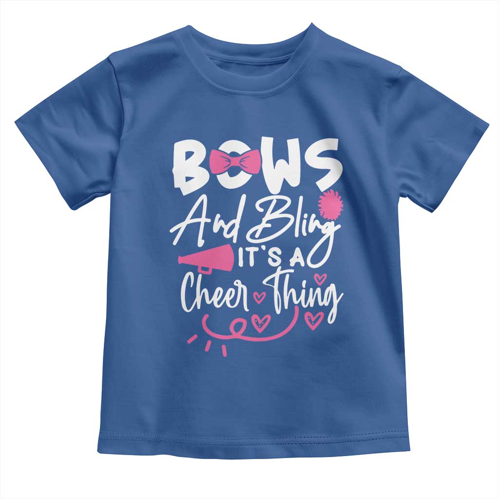 Bows And Bling Its A Cheer Thing Toddler T Shirt Cheerleading Gift - Wonder Print Shop