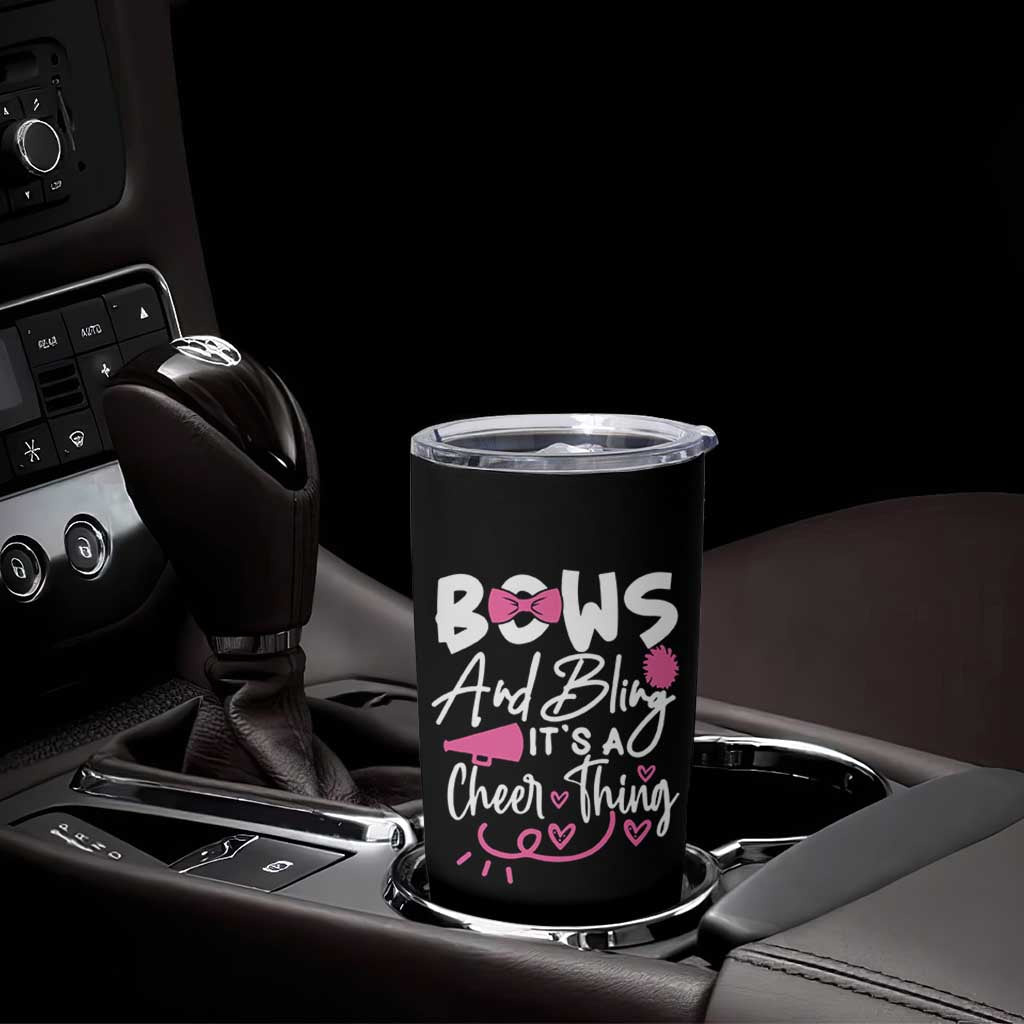 Bows And Bling Its A Cheer Thing Tumbler Cup Cheerleading Gift - Wonder Print Shop