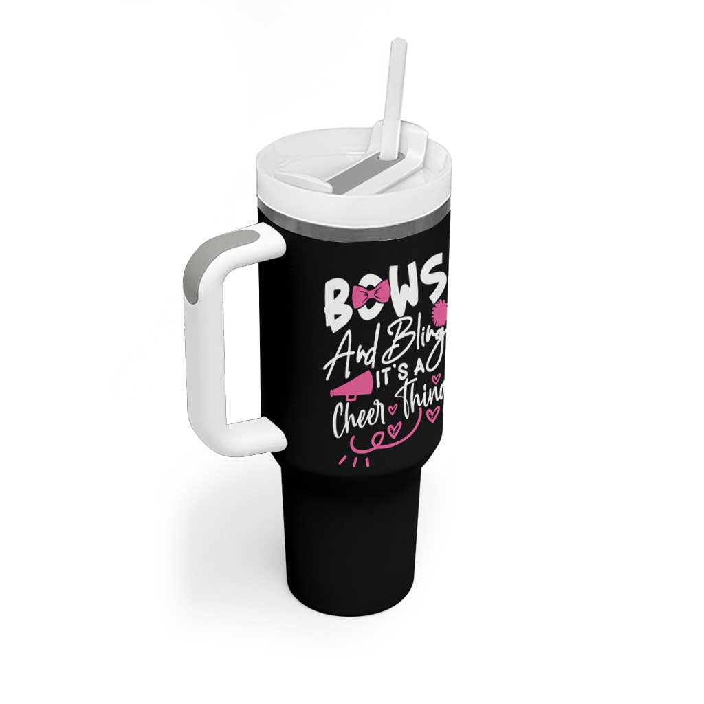 Bows And Bling Its A Cheer Thing Tumbler With Handle Cheerleading Gift - Wonder Print Shop