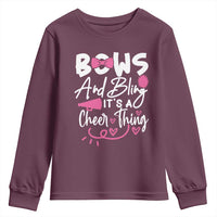 Bows And Bling Its A Cheer Thing Youth Sweatshirt Cheerleading Gift - Wonder Print Shop