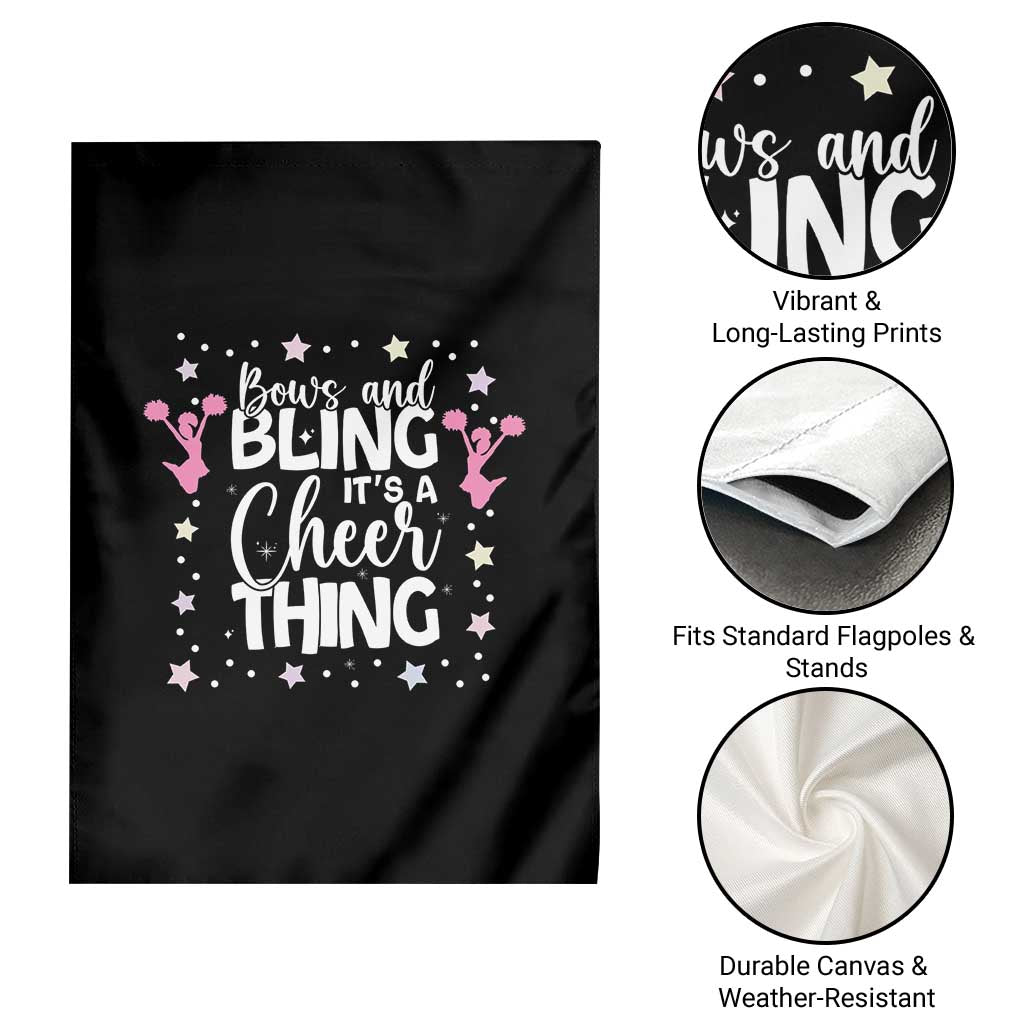Bows And Bling Its A Cheer Thing Garden Flag Cheer Mom And Cheerleader Gift - Wonder Print Shop