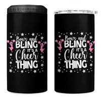 Bows And Bling Its A Cheer Thing 4 in 1 Can Cooler Tumbler Cheer Mom And Cheerleader Gift - Wonder Print Shop