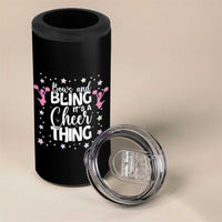 Bows And Bling Its A Cheer Thing 4 in 1 Can Cooler Tumbler Cheer Mom And Cheerleader Gift - Wonder Print Shop