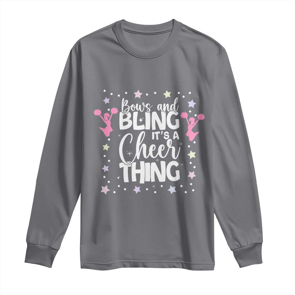 Bows And Bling Its A Cheer Thing Long Sleeve Shirt Cheer Mom And Cheerleader Gift - Wonder Print Shop