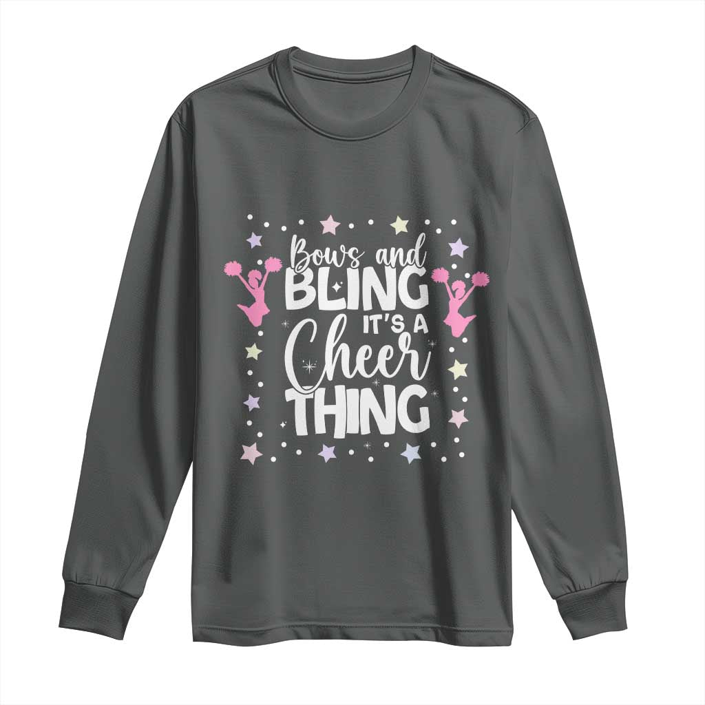 Bows And Bling Its A Cheer Thing Long Sleeve Shirt Cheer Mom And Cheerleader Gift - Wonder Print Shop