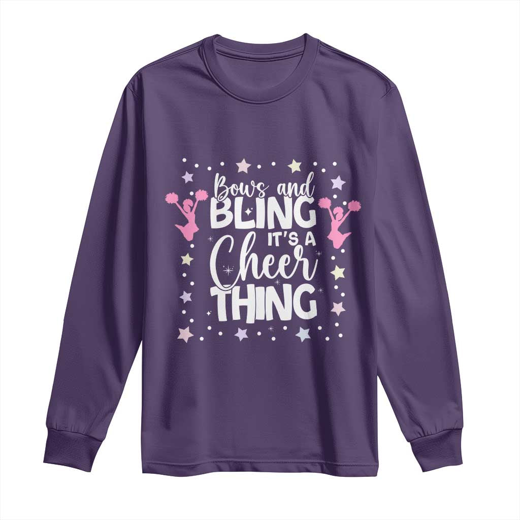Bows And Bling Its A Cheer Thing Long Sleeve Shirt Cheer Mom And Cheerleader Gift - Wonder Print Shop
