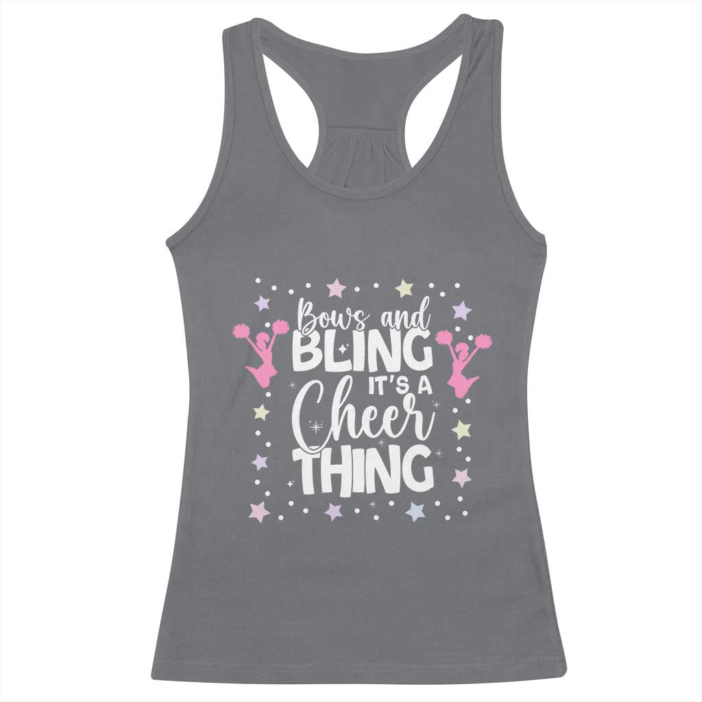 Bows And Bling Its A Cheer Thing Racerback Tank Top Cheer Mom And Cheerleader Gift - Wonder Print Shop