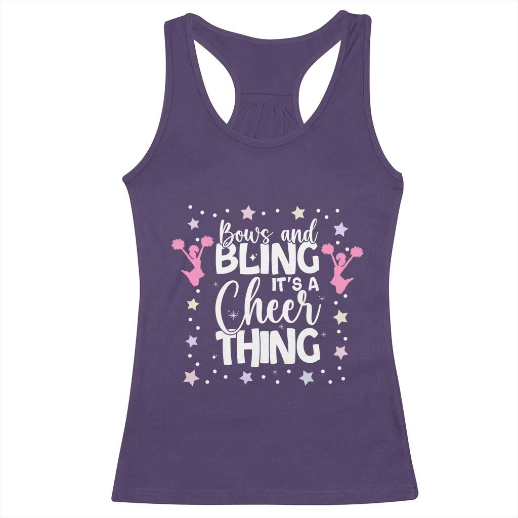 Bows And Bling Its A Cheer Thing Racerback Tank Top Cheer Mom And Cheerleader Gift - Wonder Print Shop