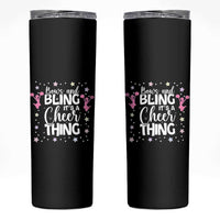 Bows And Bling Its A Cheer Thing Skinny Tumbler Cheer Mom And Cheerleader Gift - Wonder Print Shop