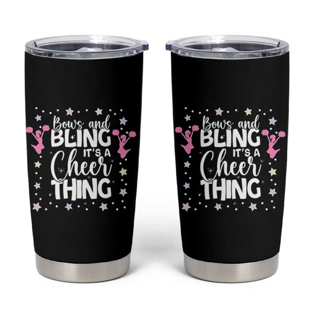 Bows And Bling Its A Cheer Thing Tumbler Cup Cheer Mom And Cheerleader Gift - Wonder Print Shop