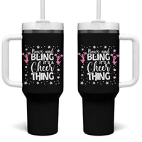 Bows And Bling Its A Cheer Thing Tumbler With Handle Cheer Mom And Cheerleader Gift - Wonder Print Shop