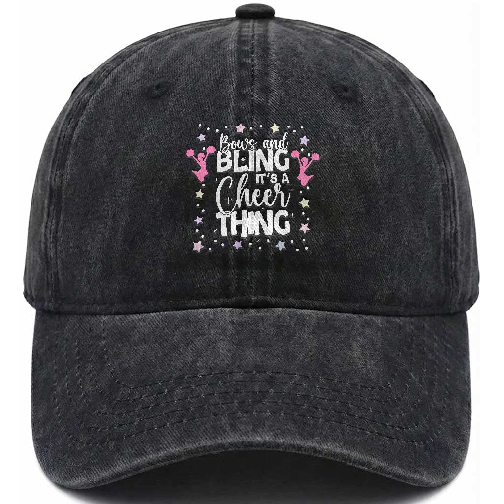Bows And Bling Its A Cheer Thing Washed Cotton Baseball Cap Cheer Mom And Cheerleader Gift