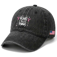 Bows And Bling Its A Cheer Thing Washed Cotton Baseball Cap Cheer Mom And Cheerleader Gift