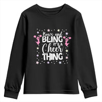 Bows And Bling Its A Cheer Thing Youth Sweatshirt Cheer Mom And Cheerleader Gift - Wonder Print Shop
