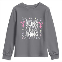 Bows And Bling Its A Cheer Thing Youth Sweatshirt Cheer Mom And Cheerleader Gift - Wonder Print Shop