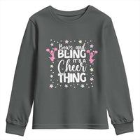 Bows And Bling Its A Cheer Thing Youth Sweatshirt Cheer Mom And Cheerleader Gift - Wonder Print Shop