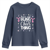 Bows And Bling Its A Cheer Thing Youth Sweatshirt Cheer Mom And Cheerleader Gift - Wonder Print Shop