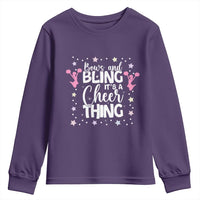 Bows And Bling Its A Cheer Thing Youth Sweatshirt Cheer Mom And Cheerleader Gift - Wonder Print Shop