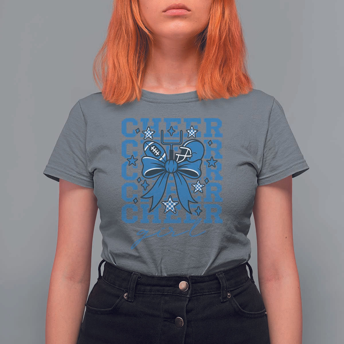Proud Cheer Girl T Shirt For Women Football Team Supporter Gift - Wonder Print Shop