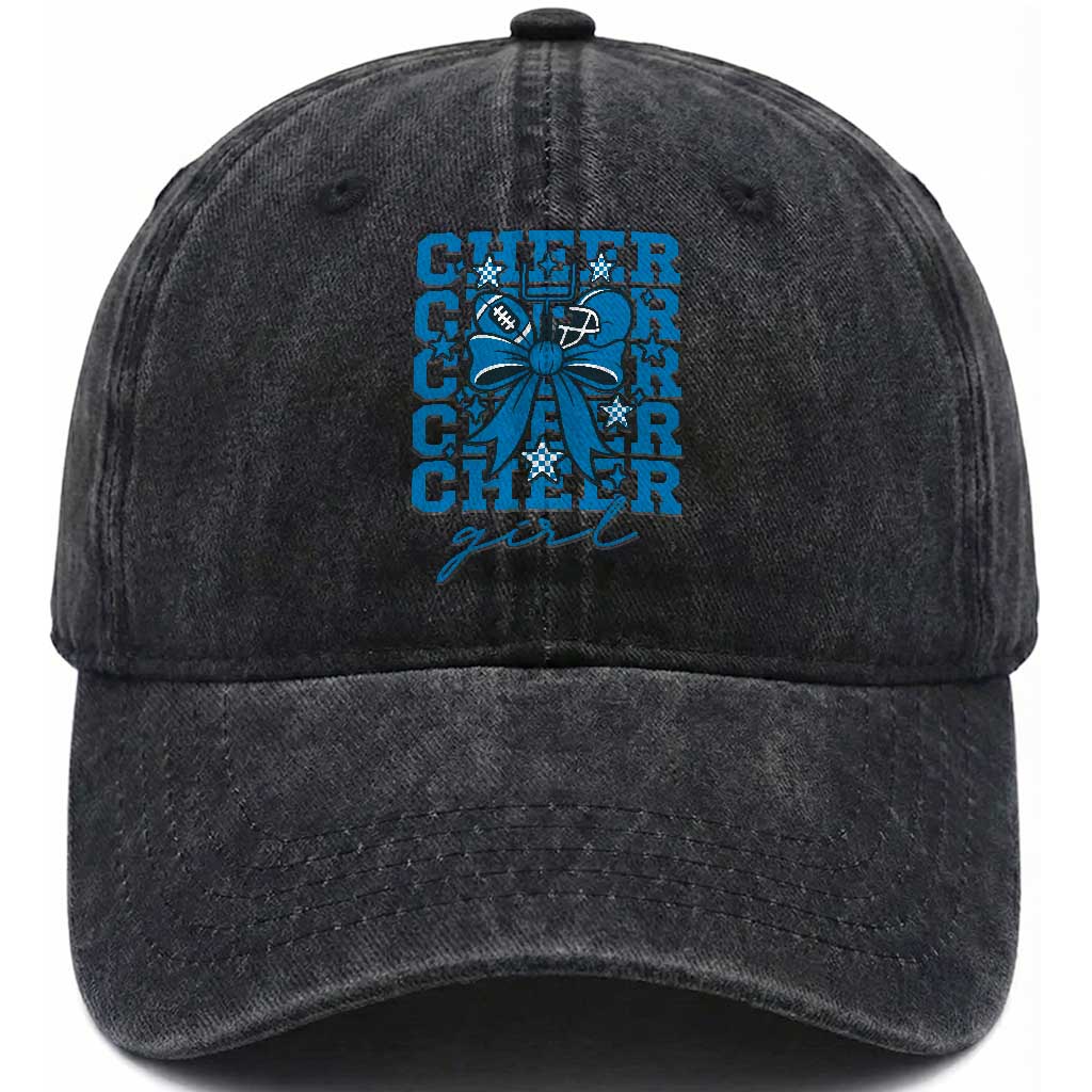 Proud Cheer Girl Washed Cotton Baseball Cap Football Team Supporter Gift
