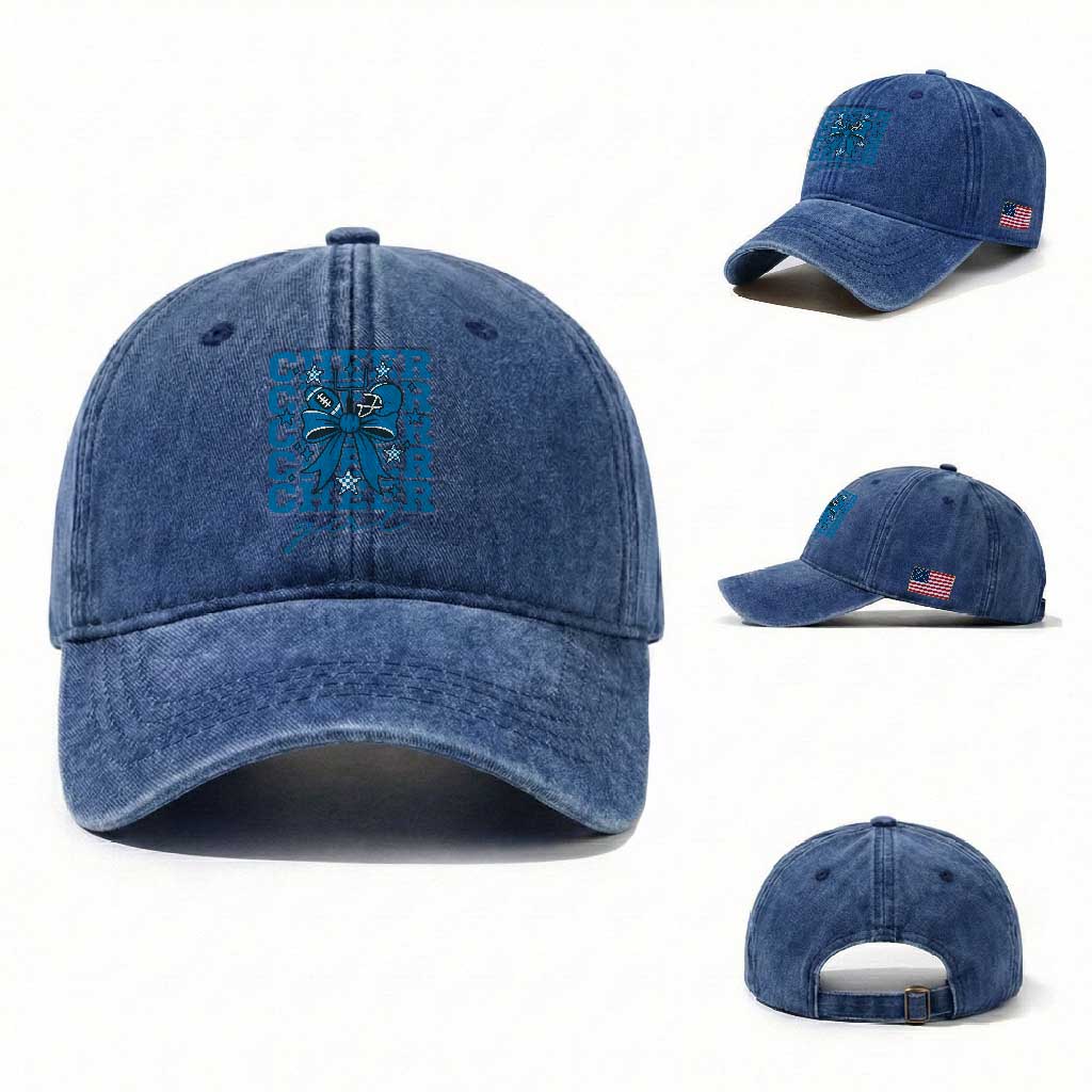 Proud Cheer Girl Washed Cotton Baseball Cap Football Team Supporter Gift