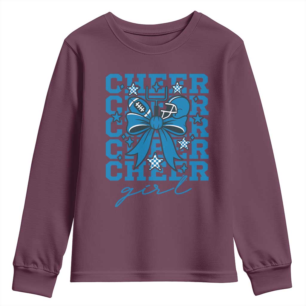 Proud Cheer Girl Youth Sweatshirt Football Team Supporter Gift - Wonder Print Shop