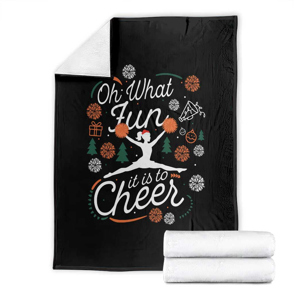 Oh What Fun It Is To Cheer Throw Blanket Funny Christmas Cheerleading Gift - Wonder Print Shop