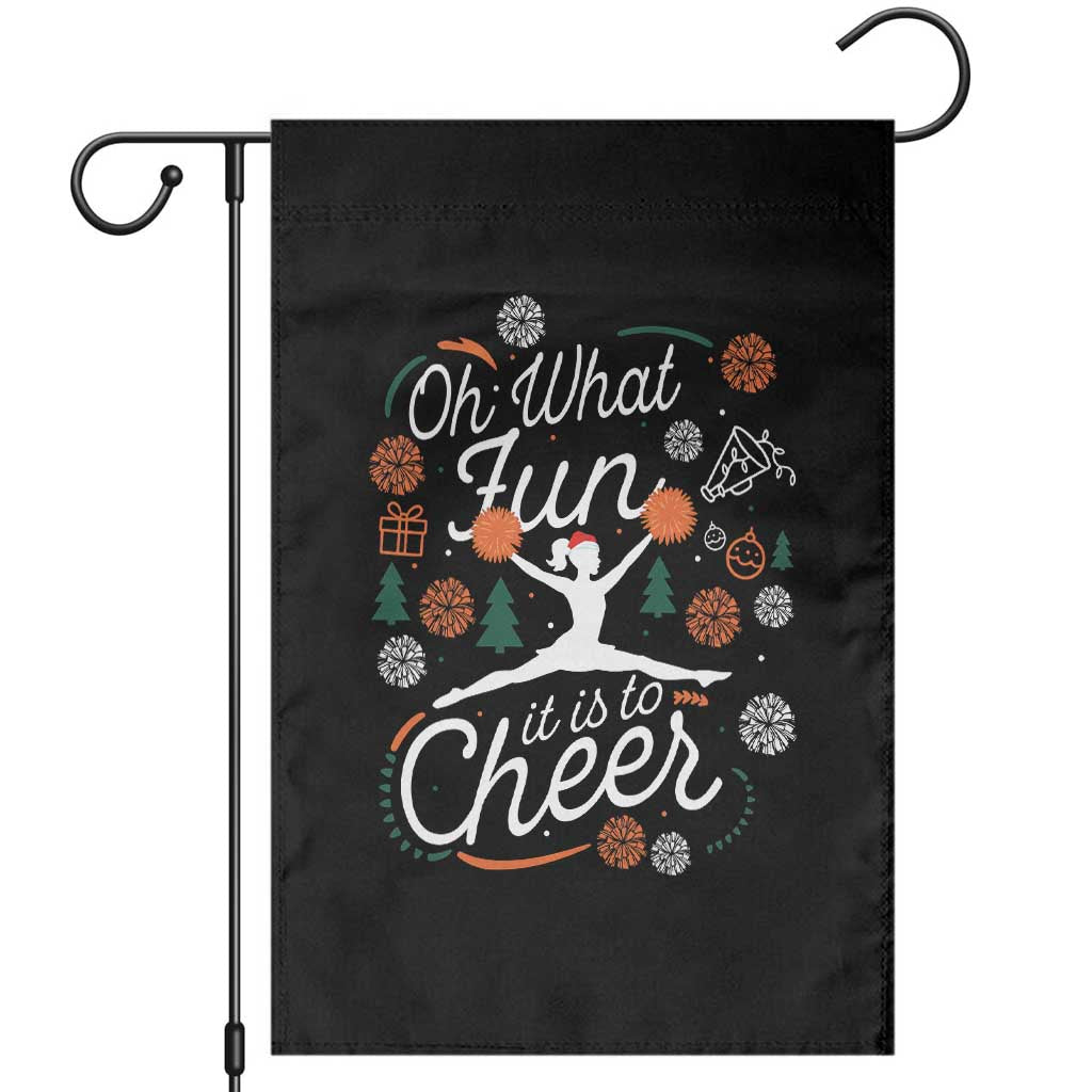 Oh What Fun It Is To Cheer Garden Flag Funny Christmas Cheerleading Gift - Wonder Print Shop