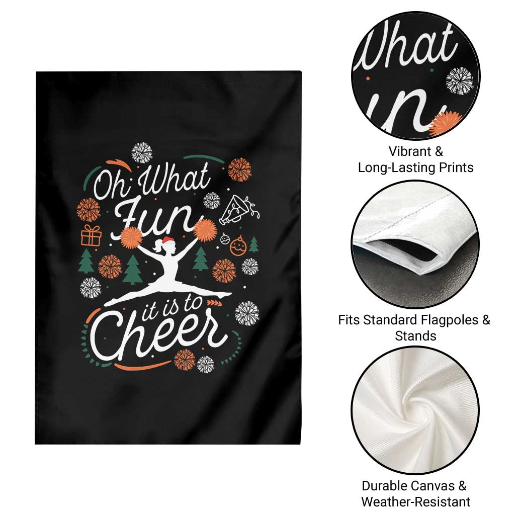 Oh What Fun It Is To Cheer Garden Flag Funny Christmas Cheerleading Gift - Wonder Print Shop