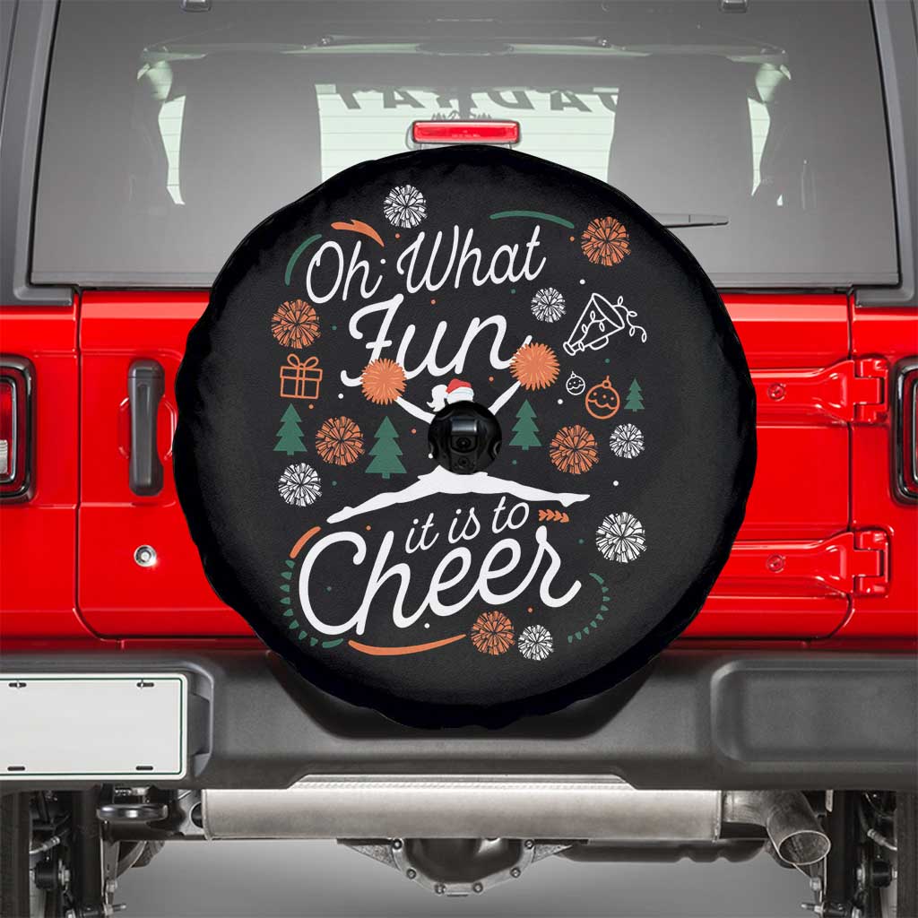 Oh What Fun It Is To Cheer Spare Tire Cover Funny Christmas Cheerleading Gift - Wonder Print Shop