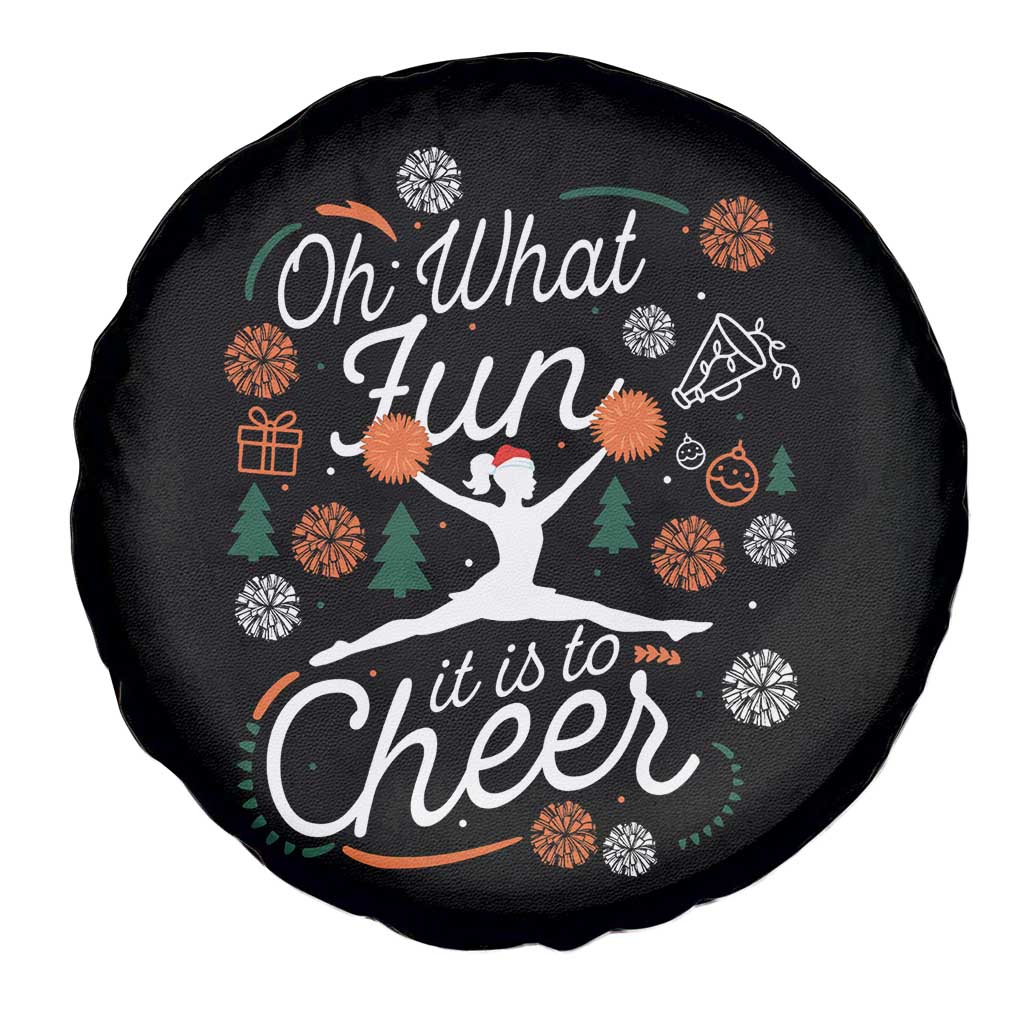 Oh What Fun It Is To Cheer Spare Tire Cover Funny Christmas Cheerleading Gift - Wonder Print Shop