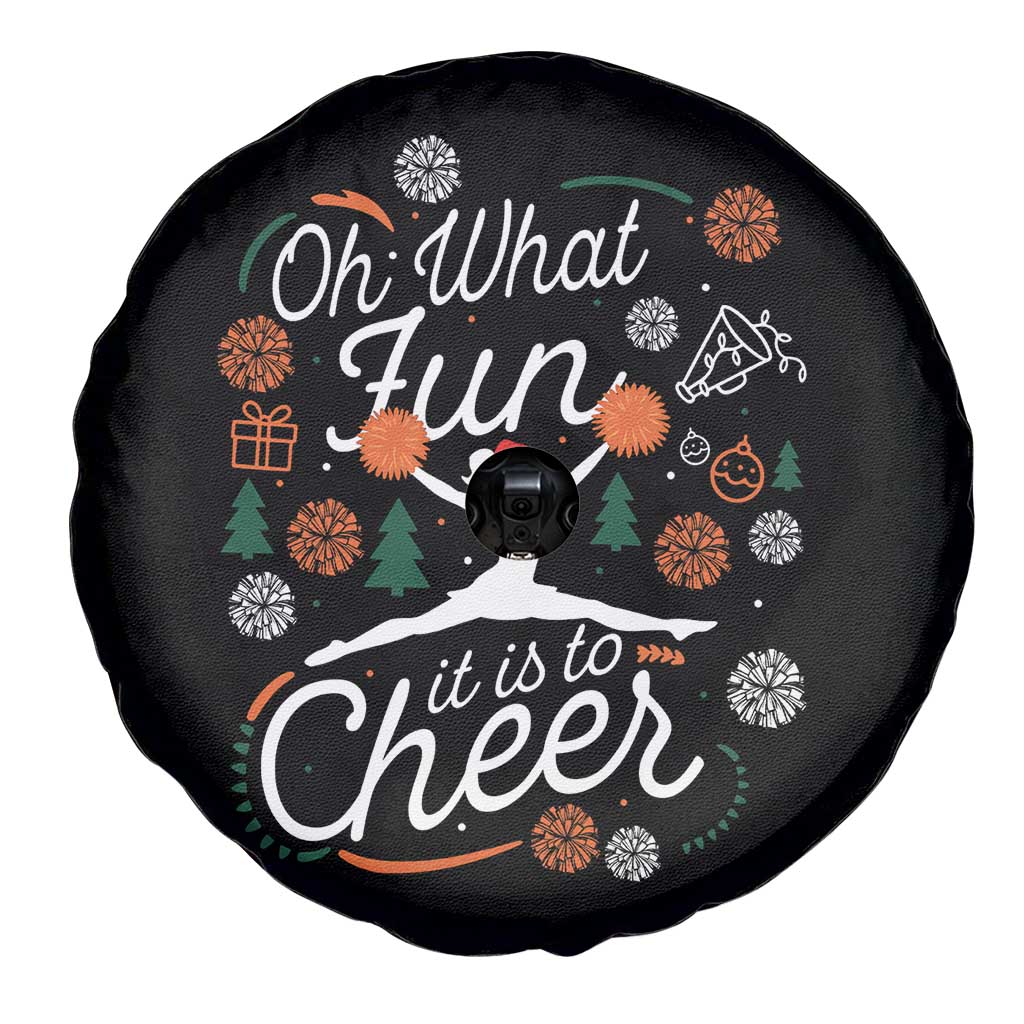 Oh What Fun It Is To Cheer Spare Tire Cover Funny Christmas Cheerleading Gift - Wonder Print Shop