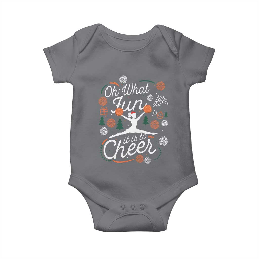 Oh What Fun It Is To Cheer Baby Onesie Funny Christmas Cheerleading Gift - Wonder Print Shop