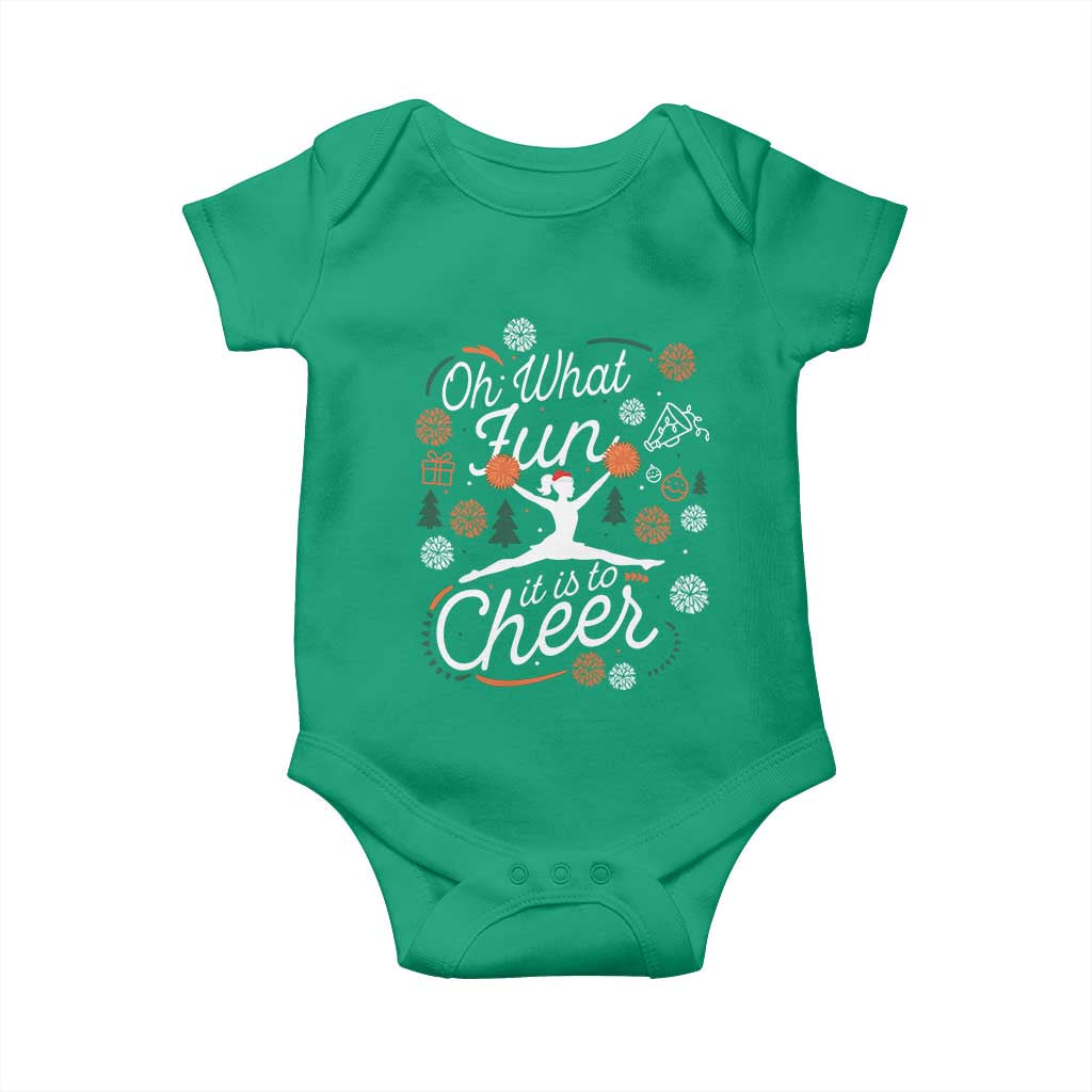 Oh What Fun It Is To Cheer Baby Onesie Funny Christmas Cheerleading Gift - Wonder Print Shop