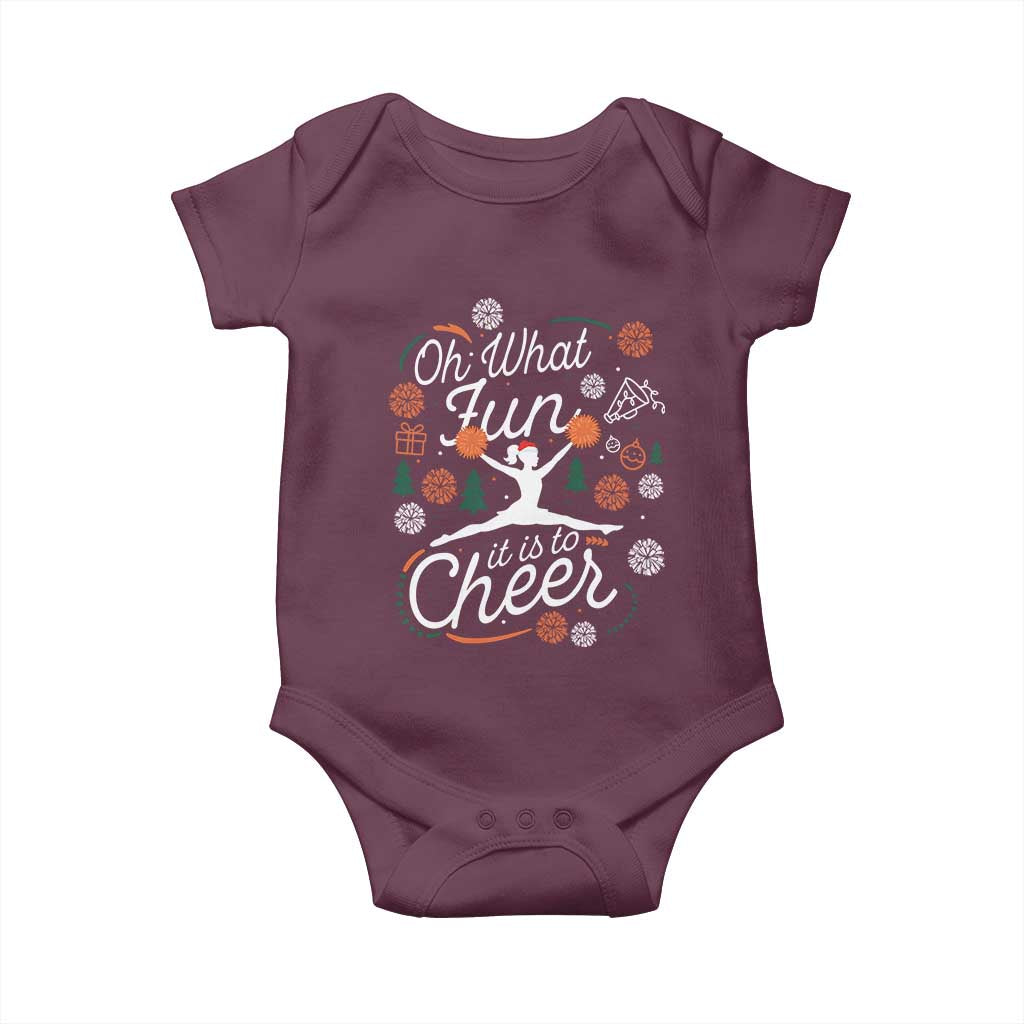 Oh What Fun It Is To Cheer Baby Onesie Funny Christmas Cheerleading Gift - Wonder Print Shop