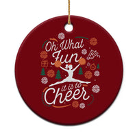 Oh What Fun It Is To Cheer Ceramic Ornament Funny Xmas Cheerleading Gift - Wonder Print Shop