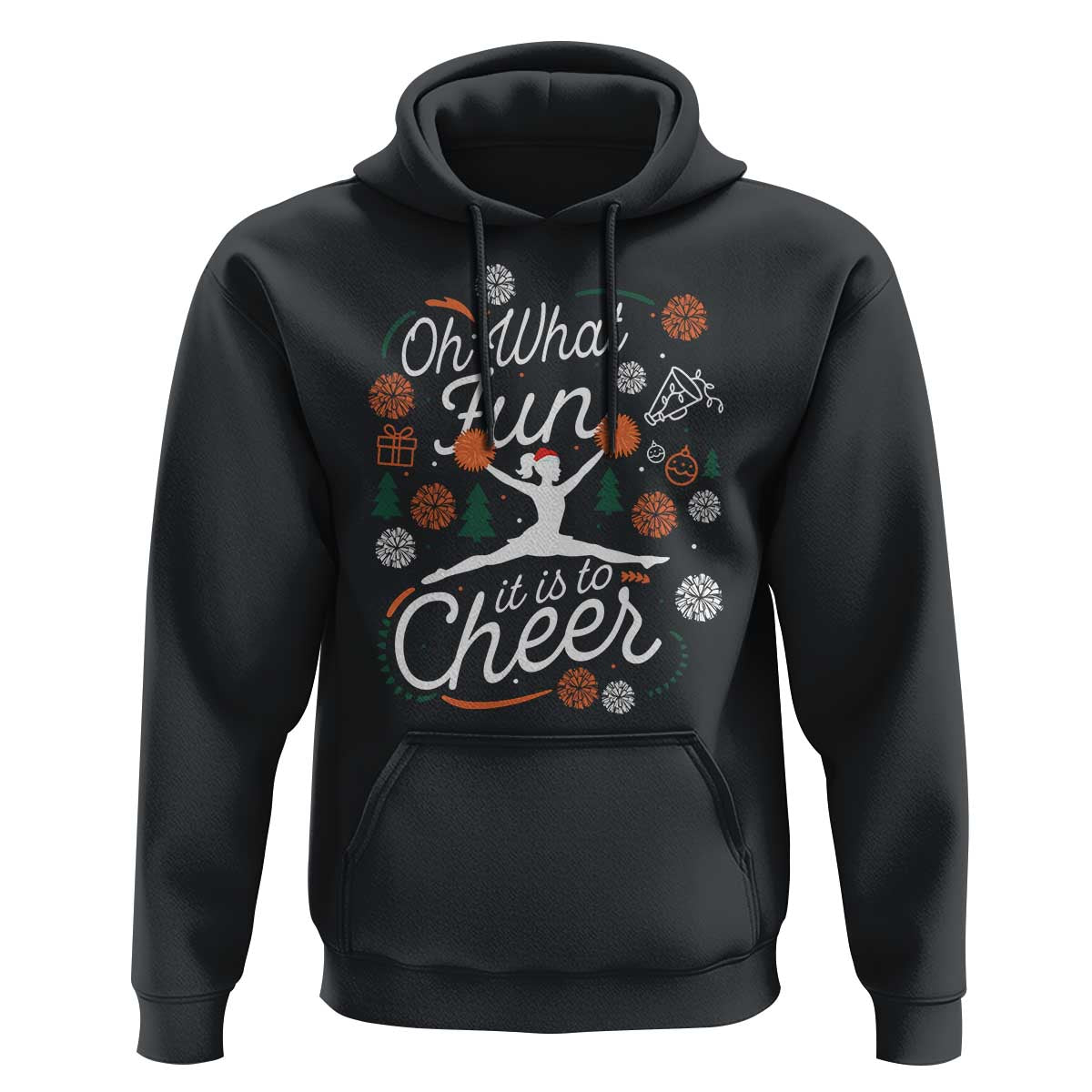 Oh What Fun It Is To Cheer Hoodie Funny Christmas Cheerleading Gift - Wonder Print Shop