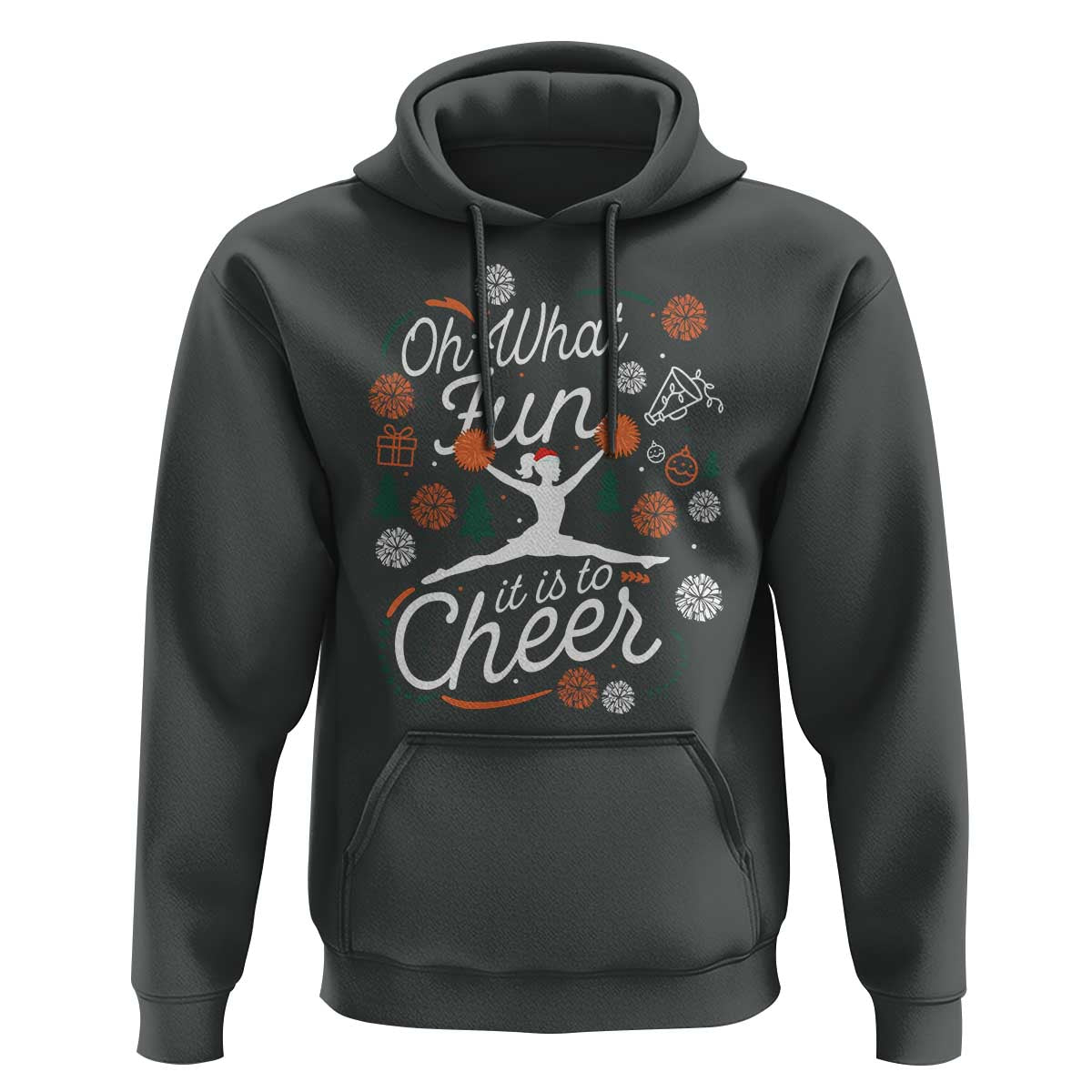 Oh What Fun It Is To Cheer Hoodie Funny Christmas Cheerleading Gift - Wonder Print Shop