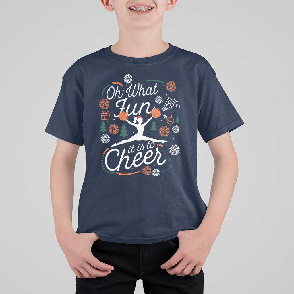 Oh What Fun It Is To Cheer T Shirt For Kid Funny Christmas Cheerleading Gift - Wonder Print Shop