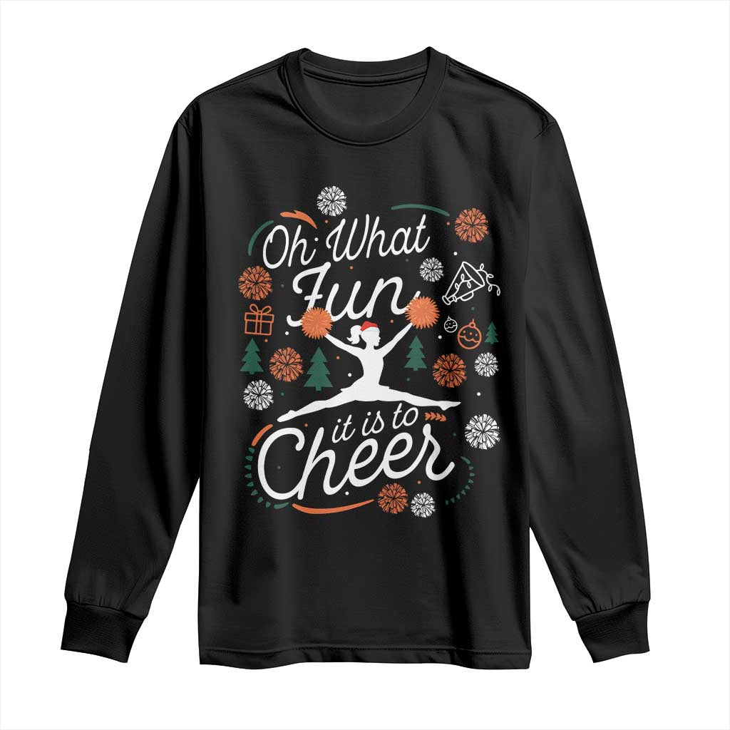 Oh What Fun It Is To Cheer Long Sleeve Shirt Funny Christmas Cheerleading Gift - Wonder Print Shop