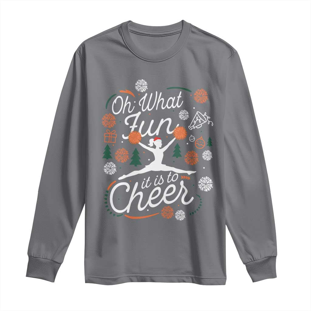 Oh What Fun It Is To Cheer Long Sleeve Shirt Funny Christmas Cheerleading Gift - Wonder Print Shop