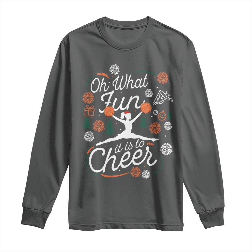 Oh What Fun It Is To Cheer Long Sleeve Shirt Funny Christmas Cheerleading Gift - Wonder Print Shop