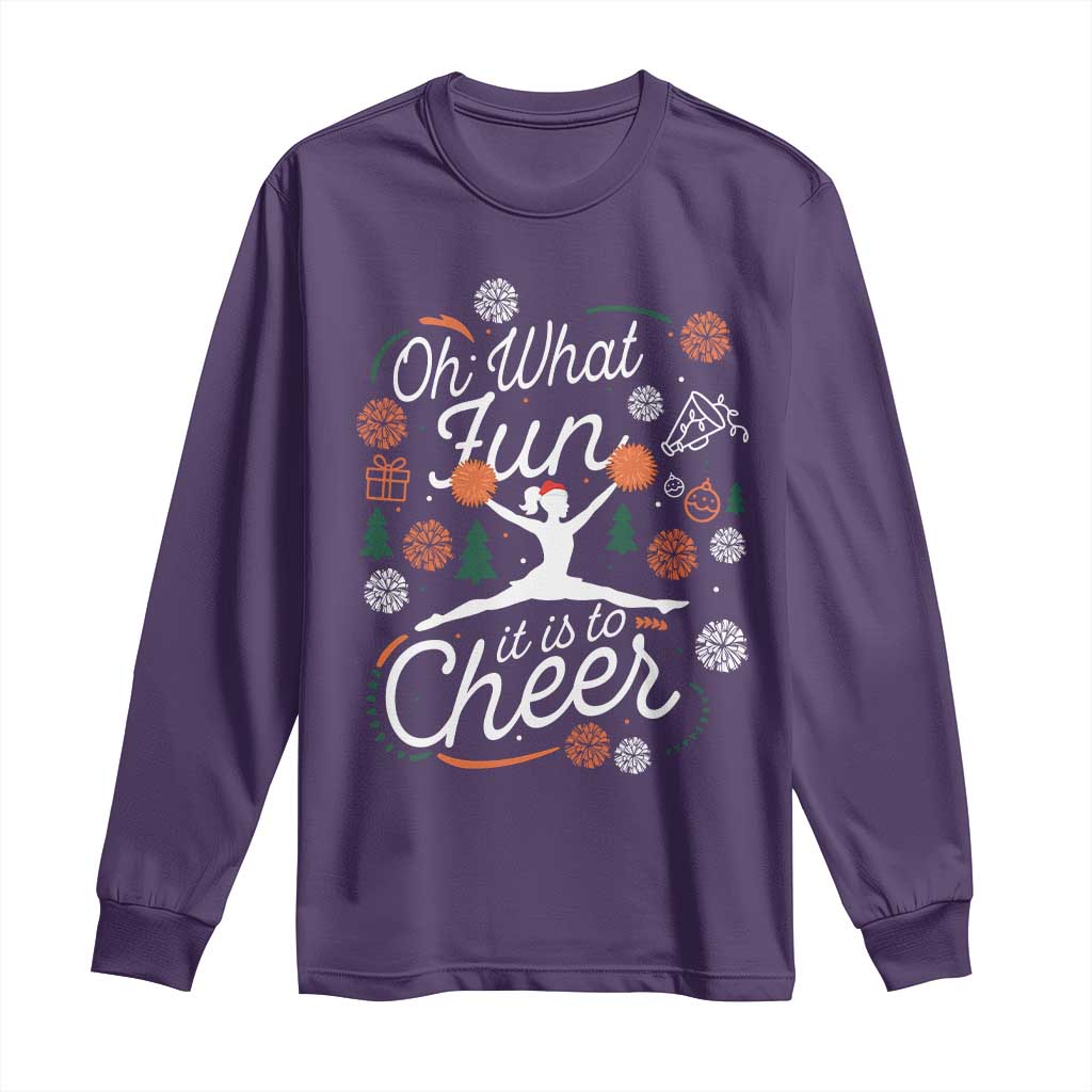 Oh What Fun It Is To Cheer Long Sleeve Shirt Funny Christmas Cheerleading Gift - Wonder Print Shop